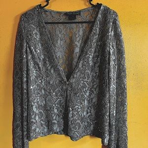 Jessica Howard Light Blue Mesh Cardigan